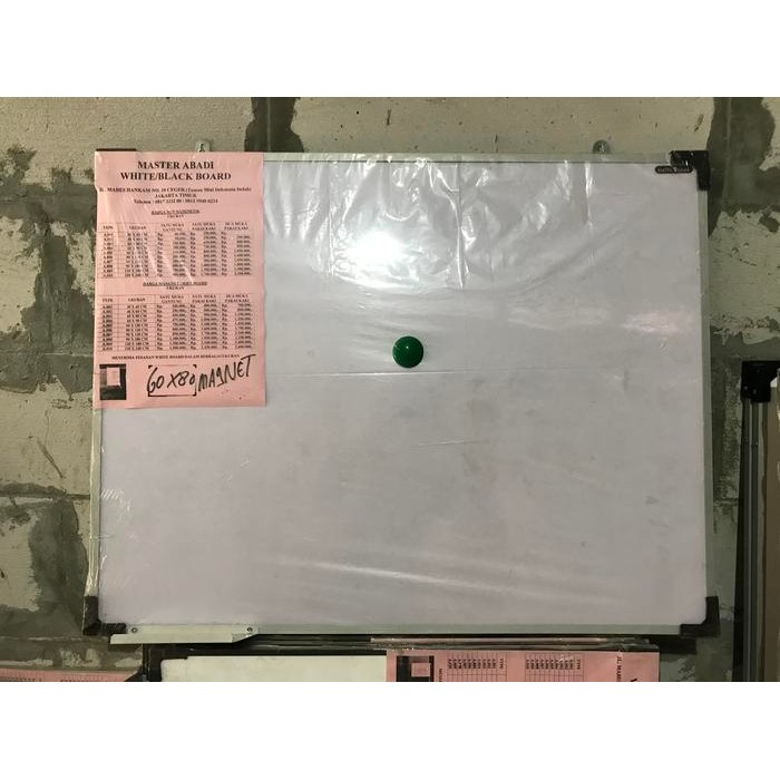 

NEW PRODUK PAPAN TULIS / WHITEBOARD GANTUNG 60X80 MAGNETIC WARUNG ARA67
