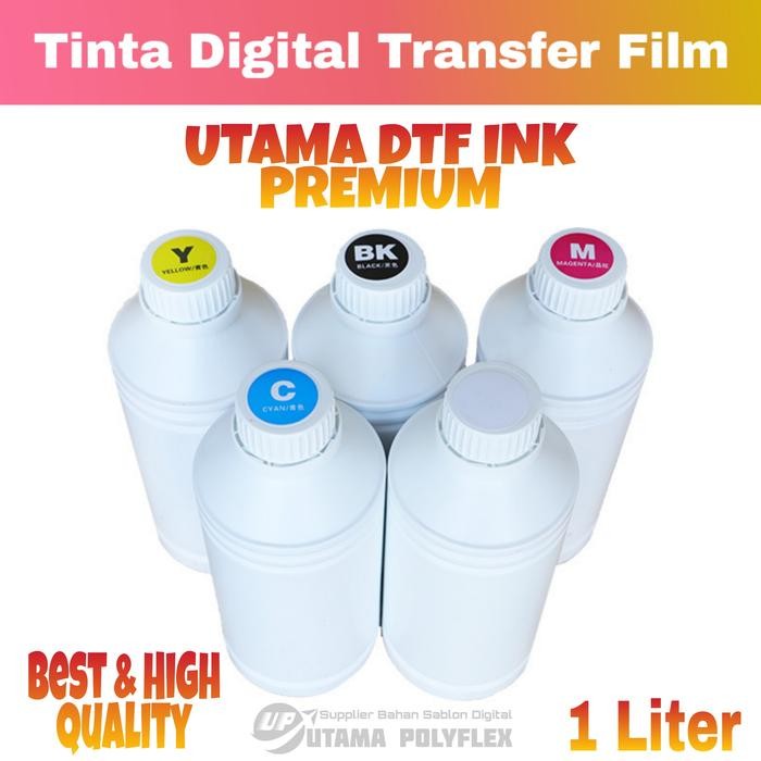 

Tinta Sablon Dtf / Utama Digital Transfer Film Ink Cmyk White 1 Liter