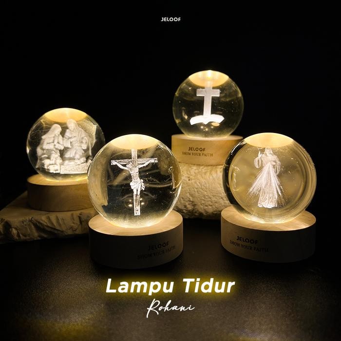 Lampu Tidur Salib Yesus Rohani Glow Lamp JELOOF