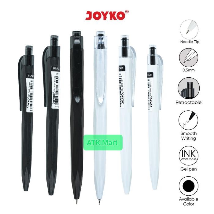 

JOYKO PULPEN / GEL PEN GP-340 COVER WARNA PUTIH DAN HITAM [ PER LUSIN