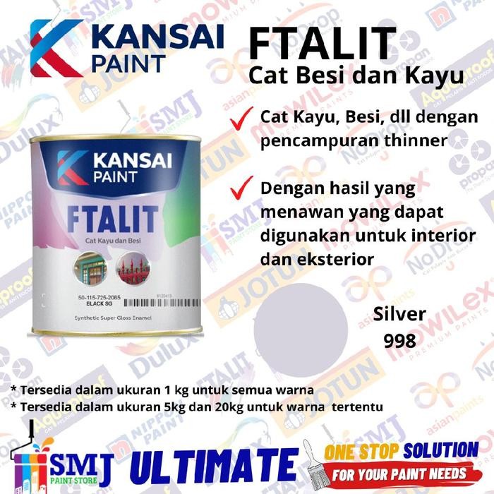 Hot Sale Cat Besi Dan Kayu Minyak Ftalit Warna Silver 998 Kg /1L