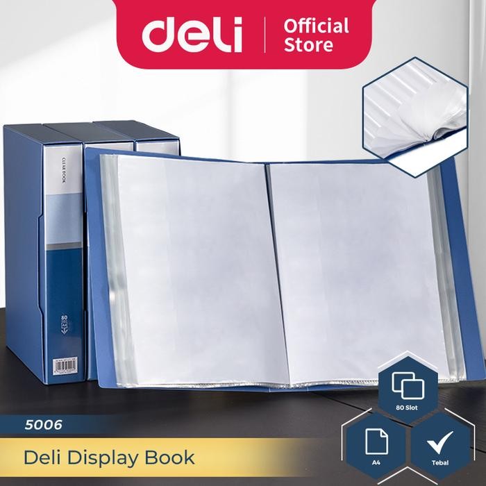 

Deli Display Book / Map Clear Holder Document Keeper A4 80 Pocket 5006