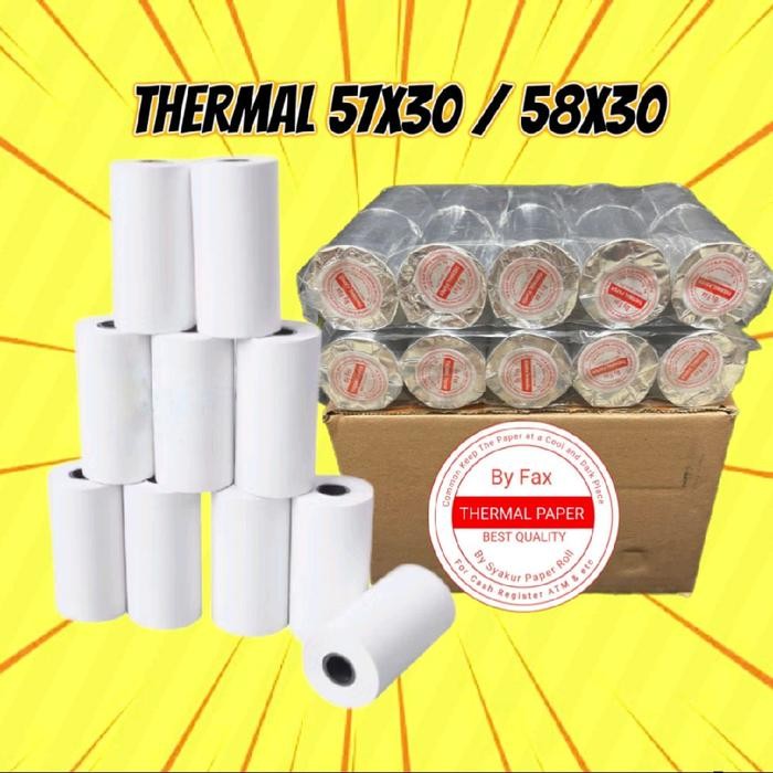 

Kertas Thermal Polos Kor 57X30 Paket 100 Roll
