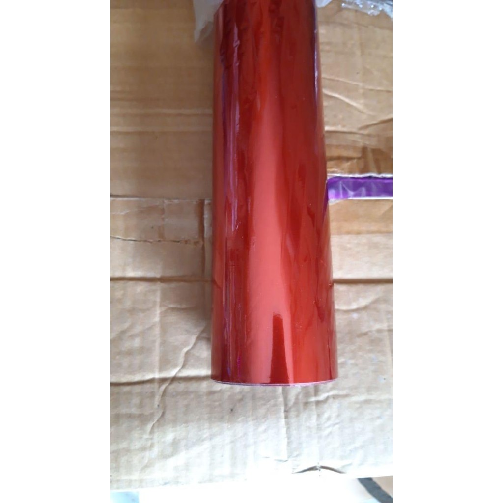 

Kertas Foil / Hot Stamping Foil Warna Merah Doft 1/2Roll / Poly Emboss
