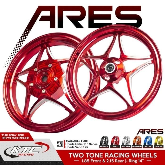 Velg Ktc Racing Tipe Ares Bintang Ring 14 Mio Sporty/ Mio Smile/ Velak Pelak Pelek Velag Racing Ktc