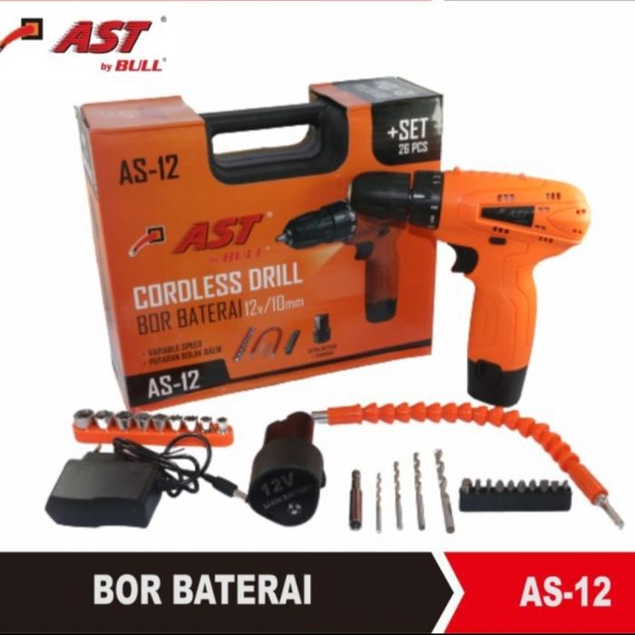 Mesin Bor Baterai 12V Ast/ Cordless Drill Ast 12V Ast