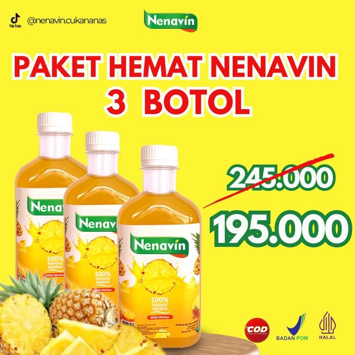 

TERLARIS Nenavin Cuka Nanas 3 botol BPOM dan Halal Bisa READY STOCK