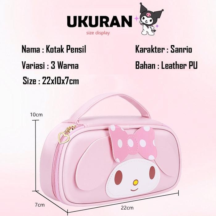

NEW PRODUK TEMPAT PENSIL SANRIO 3D PU KULIT LEATHER KAPASITAS BESAR / PENCIL CASE KARAKTER SANRIO