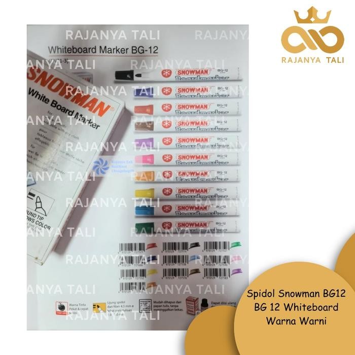 

New Spidol Snowman BG12 BG 12 Whiteboard Warna Warni