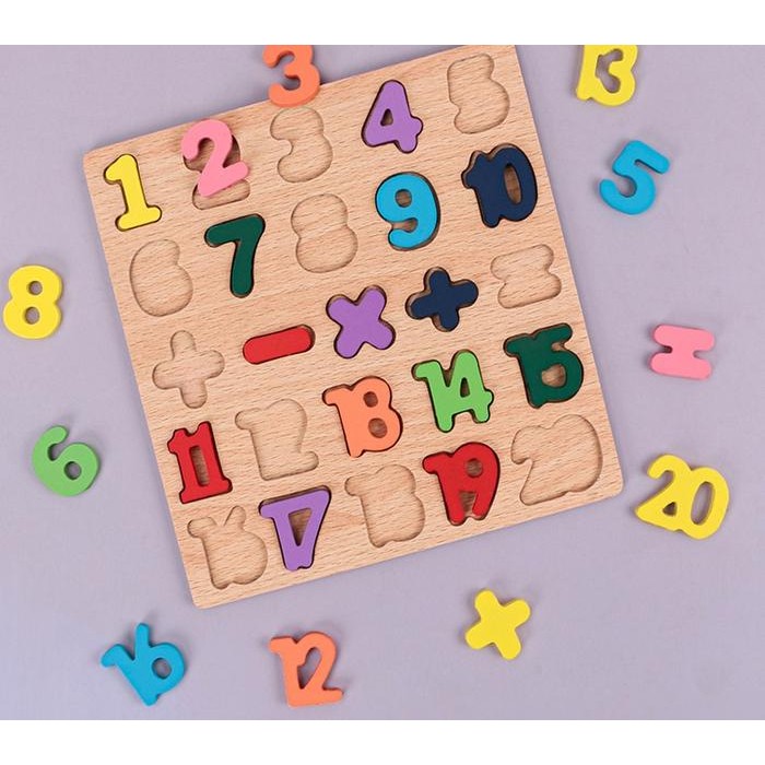 

Mainan Edukasi Anak Mainan Puzzle Kayu Montessori Puzzle Angka Huruf Kayu - Toys Games