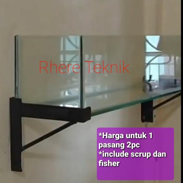 KDM- rak besi siku aquarium tempel dinding 30 dan 35cm