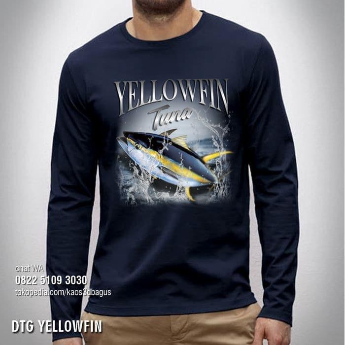 Terbaik Kaos Mancing Fishing Ikan Tuna Yellowfin Tuna Baju Kaos Mancing Mania 100% Ori
