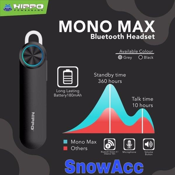 Hippo Handsfree Bluetooth Mono Max headset bluetooth hippo Berkualitas