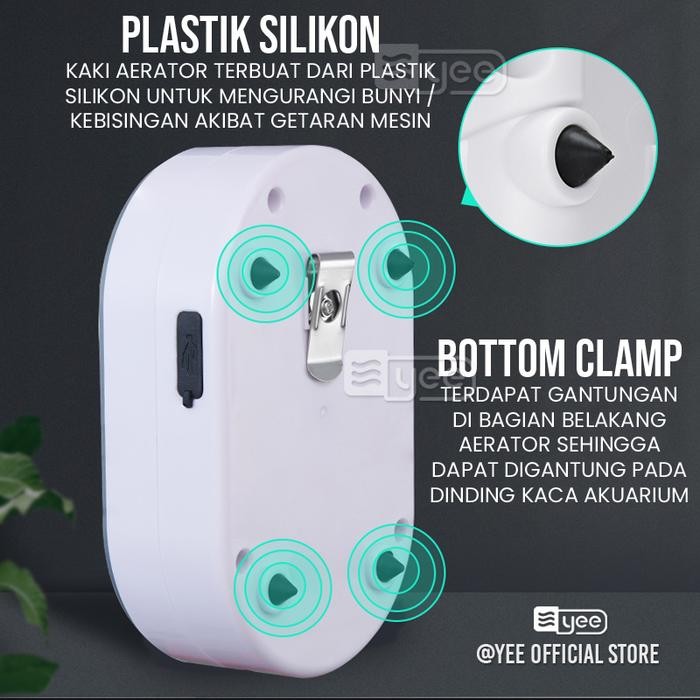 Pet Domestic - Yee - Silent Aerator Ac Dc / Aerator Acdc / Aerator Baterai Charger / Aerator Batere
