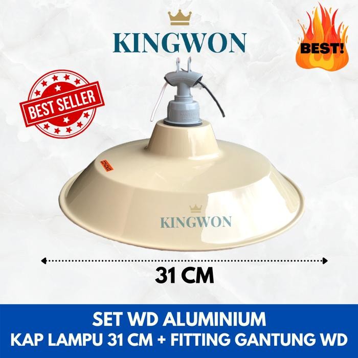 New Kap Lampu Plastik Jalan SATU SET KAP WD + FITTING GANTUNG KERAMIK ALUMINIUM TUDUNG LAMPU OUTDOOR