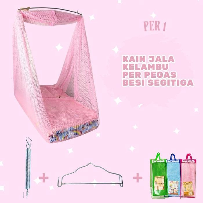 Pilihan- Ayunan Bayi Set Per 1 Jumbo Ayunku - 1 Paket Perlengkapan Bayi Ayunan Cable Kelambu