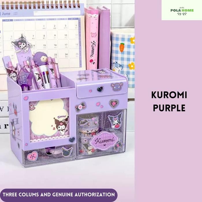 

TERBARU! Pola SANRIO Kuromi Pen Holder Kotak Penyimpan Alat Tulis Organizer Kotak Penyimpan Alat