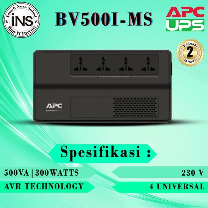 Berkualitas Ups Apc Bv500I-Ms 500Va 300Watts 230V Garansi 2 Tahun Terlariss 
