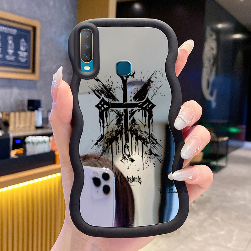Casing Untuk VIVO Y12 Y12i Y15 Y17 Y3 Y3s 2020 Case Casing Salib Graffiti Pola HP Cesing Macaron Kas