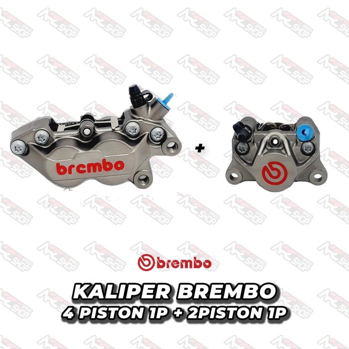 Terbagus Kaliper Brembo 4Piston 1Pin Kanan & 2Piston 1Pin Belakang Terlariss 