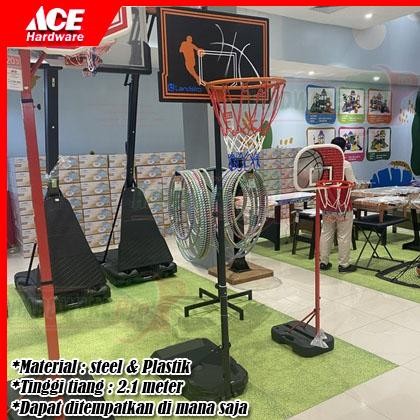 PJS Berwyn Ring Basket Portabel Dewasa-Ring Basket Anak-Set Ring Dan Tiang