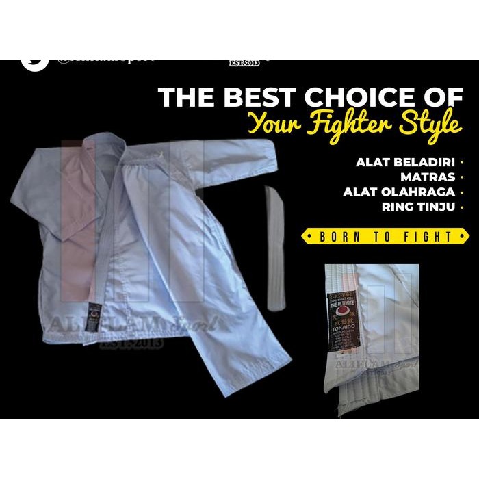 PJS Seragam Karate Dewasa Anak + SABUK Baju Karate Anak Gi TOKAIDO