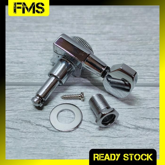 SAPHUE 1:18 Modern Locking Tuning Pegs Super Machine Head Tuner Dryer Peg Gitar Elektrik Chrome L