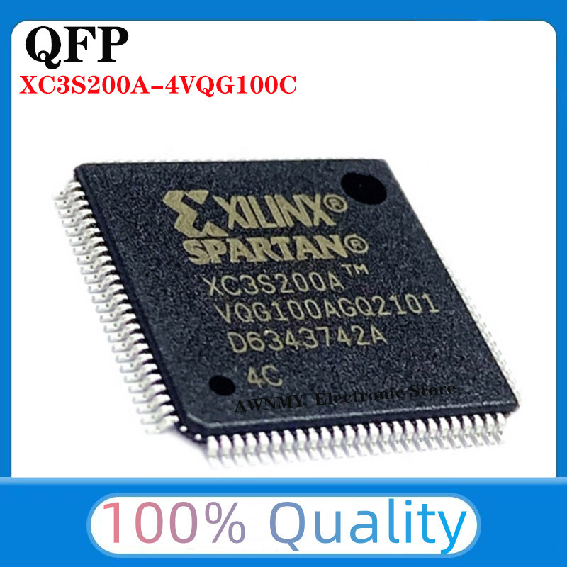 XC3S200A-4VQG100C FPGA IC – Xilinx Spartan-3A QFP100 Package (1 Piece)