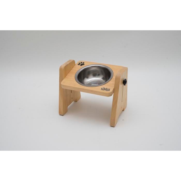 tempat makan kucing dan anjing kayu