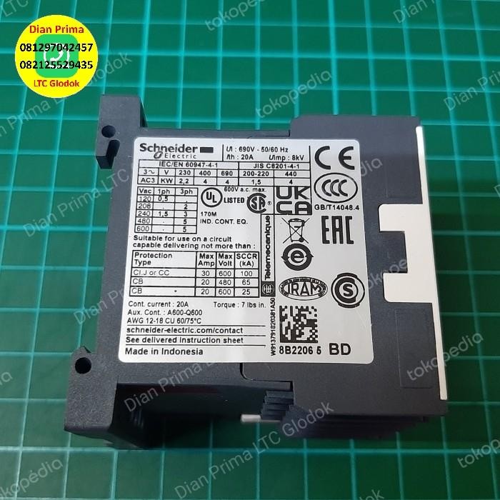 Berkualitas Schneider Contactor Lp1K0910Bd Coil 24Vdc 4Kw 380/415V Terlariss 