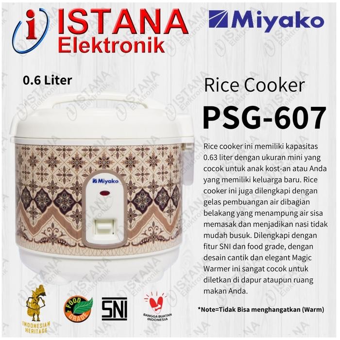 MIYAKO RICE COOKER 0.6 LITER PSG-607