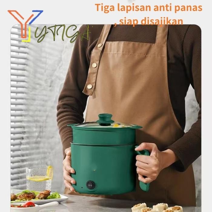 Panci Listrik Elektrik Cooker Stainless Steel Teflon Cooking Pot rice cooker mini
