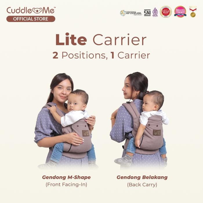 gendongan bayi - cuddleme gendongan lite carrier motif 4 bulan - 3 th m shape 2 posisi depan