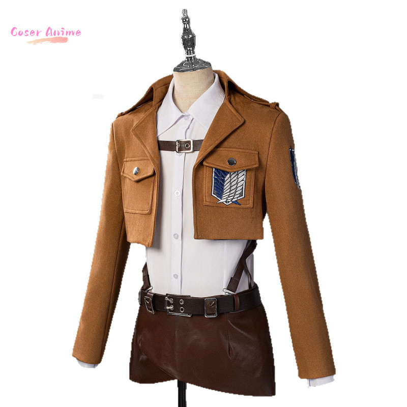 ATTACK ON TITAN EREN MIKASA LEVI ARMIN HANGE HISTORIA REISS COSPLAY COSTUME SCOUT REGIMENT UNIFORM