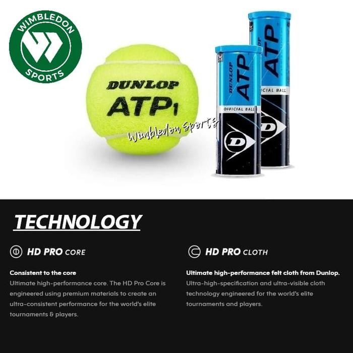 Bola Tenis Dunlop Atp Official Ball Isi 3 / Bola Dunlop Atp Isi 3