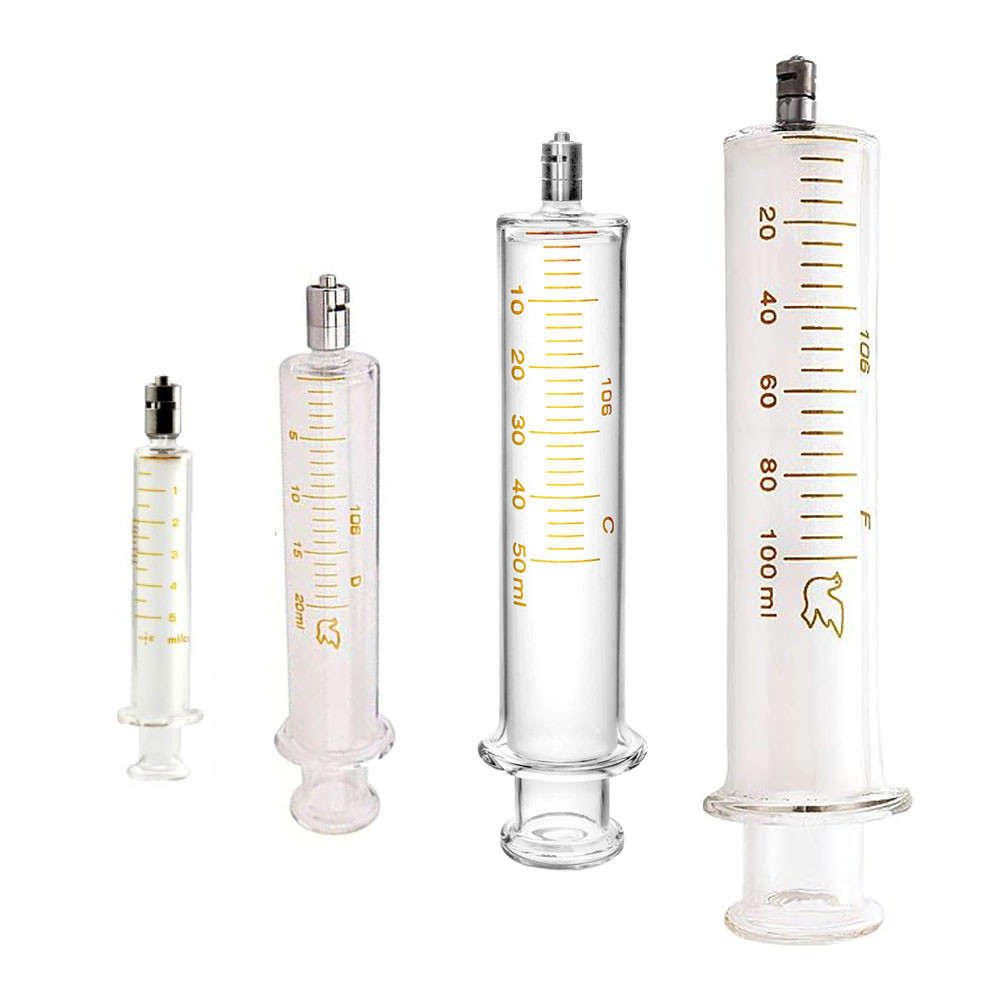 AQUAPURE O3 Resistant 5ml 10ml 20ml 50ml 100ml Ozone Luer Lock Glass Syringe