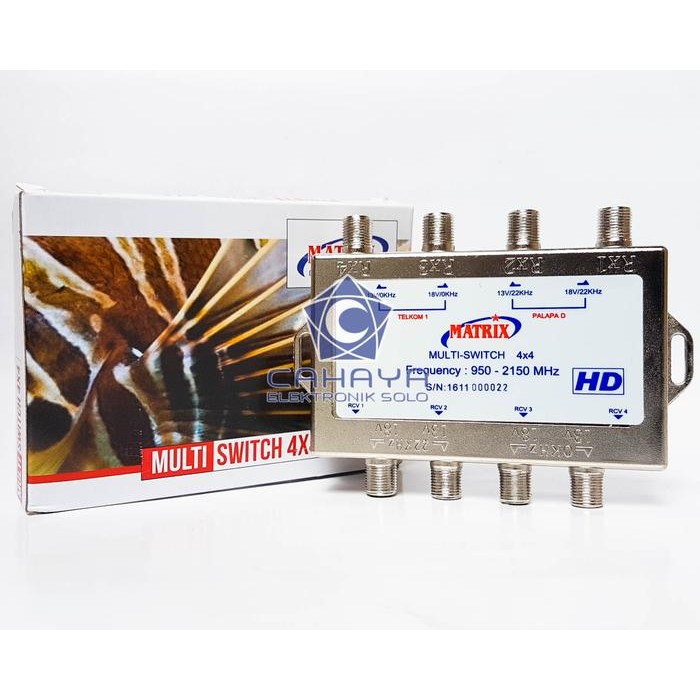 3j4e- Multiswitch 4X4 Matrix 2 Lnb Vh 4 Receiver Multiswit Parabola