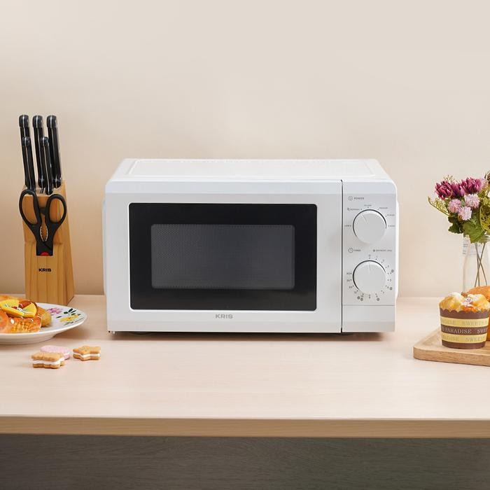 Azko Kris 20 Ltr Microwave Low Watt - Putih Penghangat Pemanas Makanan Serbaguna Pemanggang Mikro