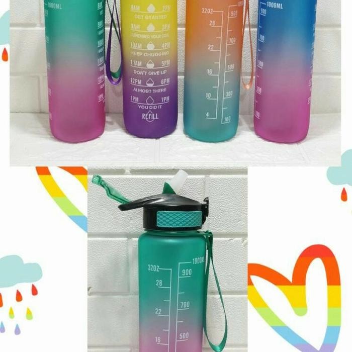 Botol air minum motivasi keren/Botol air lagi viral tik tok 1000 ml.