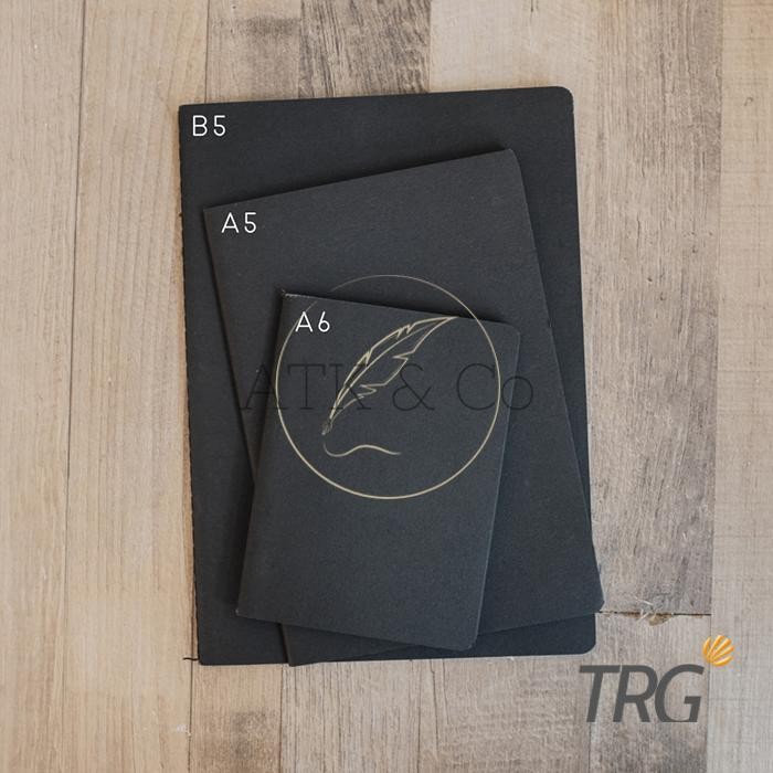 Buku Tulis Catatan B5 Hitam TRG - Black Plain Paper Notebook TRG