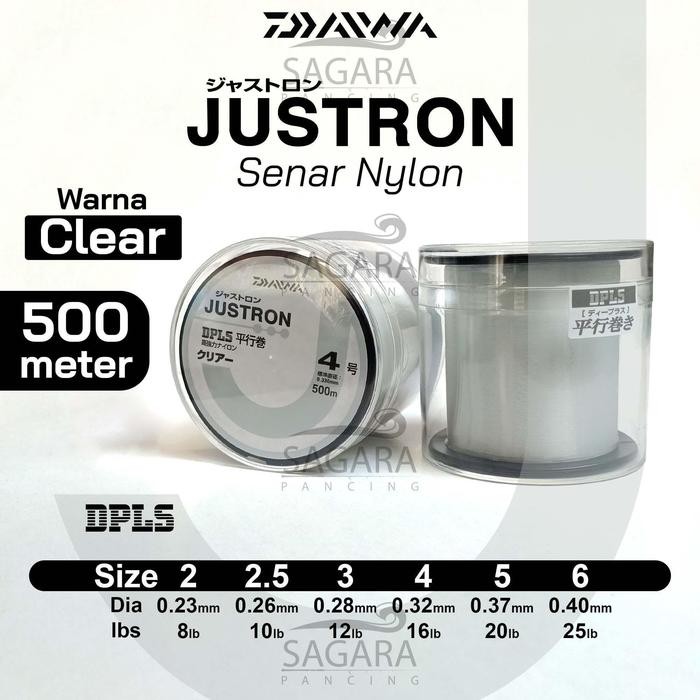 DUniaPancingan- Senar Pancing Nylon Senar Daiwa Justron Dpls 100% Original 500 Meter