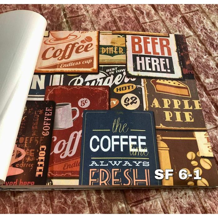 TERLARIS Wpaper Dinding Cafe Resto Grafiti 3D READY STOCK