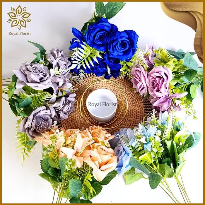 Bunga Mawar Hitam Jumbo Import X7/Buket Mawar Palsu/Bunga Hias Dekorasi (KN-429)