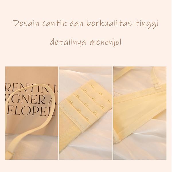 Orifree Bh Push Up Bra Wanita Breathble Anti-slip Cup Tebal Cantik Tipis Busa bh oversize