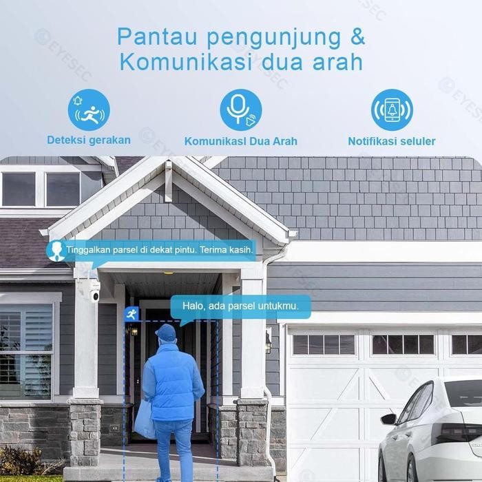 x3ad- Eyesec Cctv Outdoor Wifi 4Mp Zoom Optical 3X Zoom Tuya Eyesec Komunikasi Dua Arah
