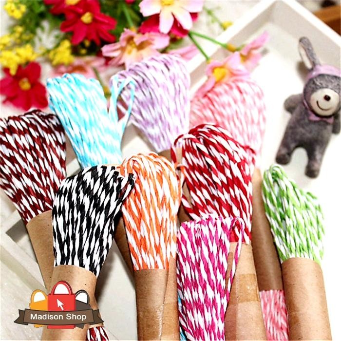 Terbaru Tali Souvenir 10M Tali Rami Goni Benang Merah Putih Tali Hampers Rajut