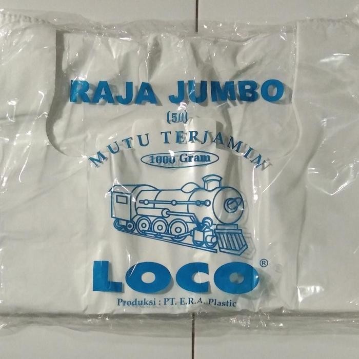 egk6- Kantong Plastik Loco Raja Jumbo Putih Susu Uk 50 - Kantong Besar 50X75