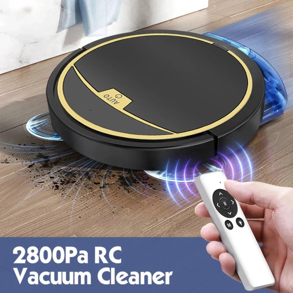New Remote Controlled Household 2800Pa Suction Robot Vacuum Cleaner, With Anti -Drop, Water Tank,