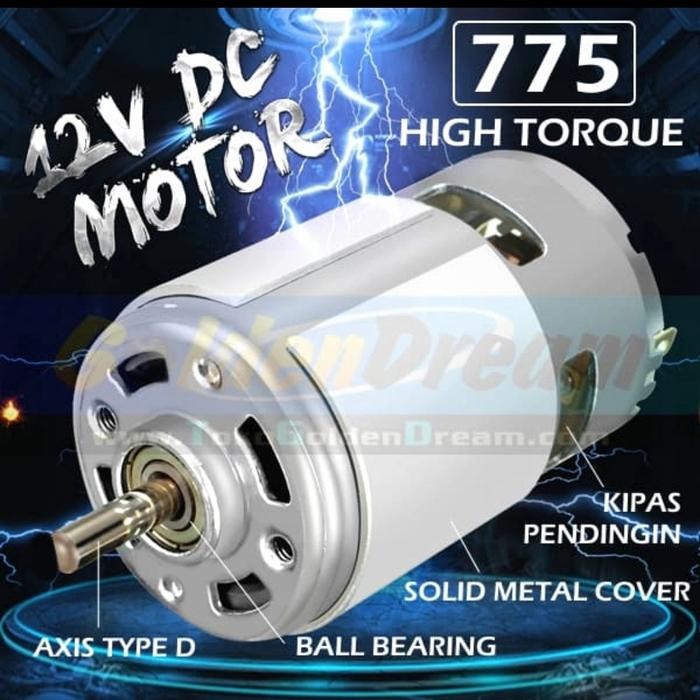 GEARBOX DINAMO MOTOR TYPE 775 DC 12V HIGH SPEED TORSI BOR GERINDA