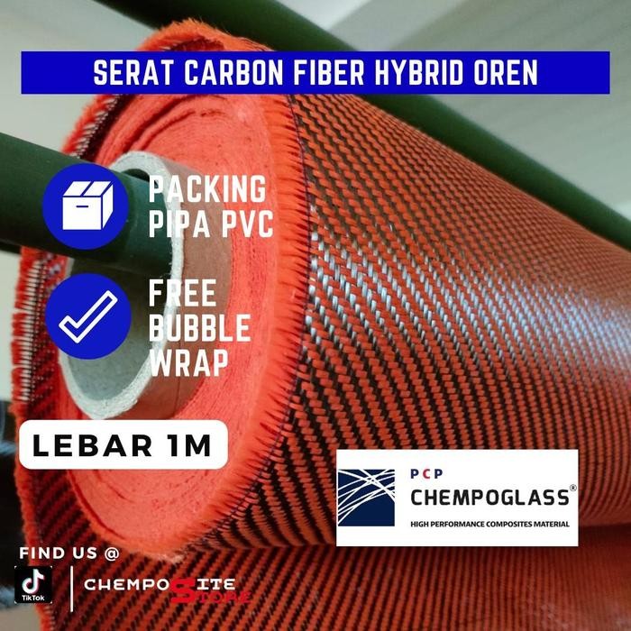 Sale Serat Karbon Kevlar Hybrid Fabric Carbon Kevlar Merah Kuning Biru Oren